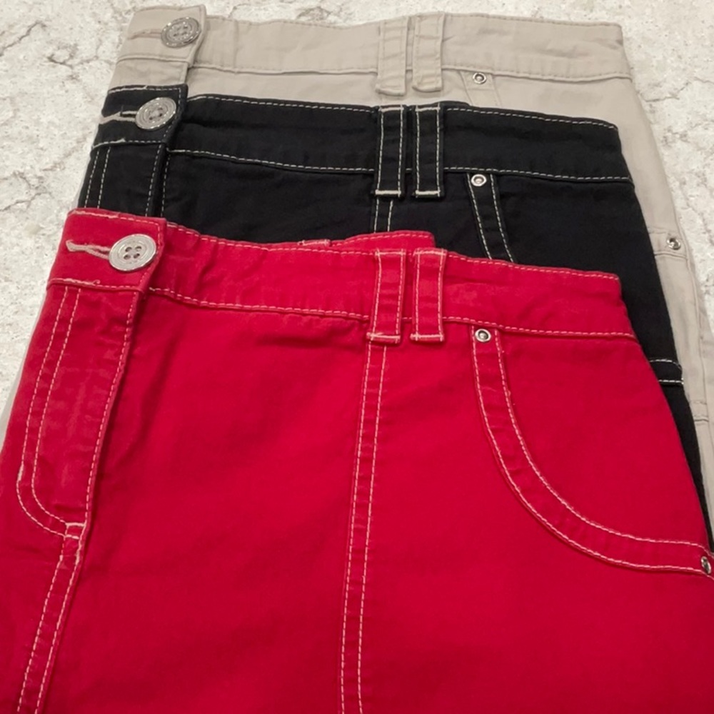 KAREN KS SCOTT three 3️⃣ shots khaki, black and red skirts size 6